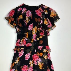 Ted Baker Tiiah Angel Sleeve Peplum Waist Mini Dress